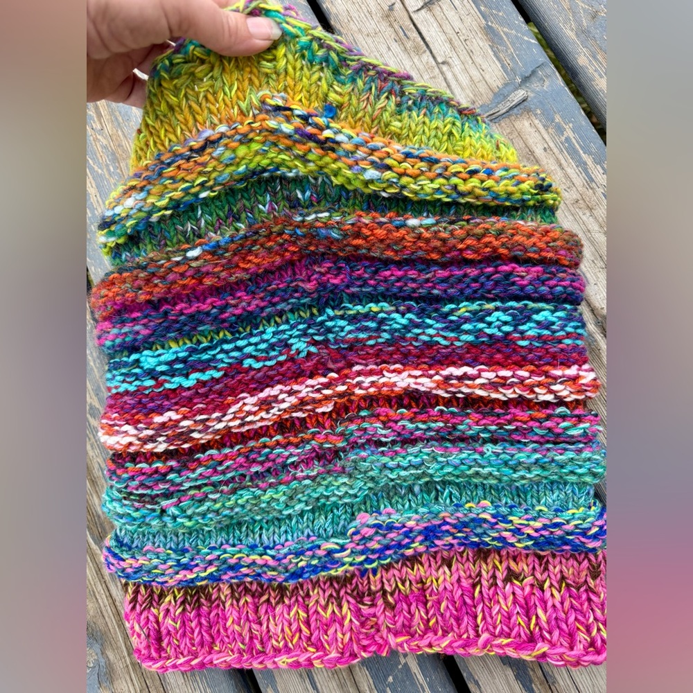 Hand Crafted Multicolor Knit Wrap - Picture 12 of 17